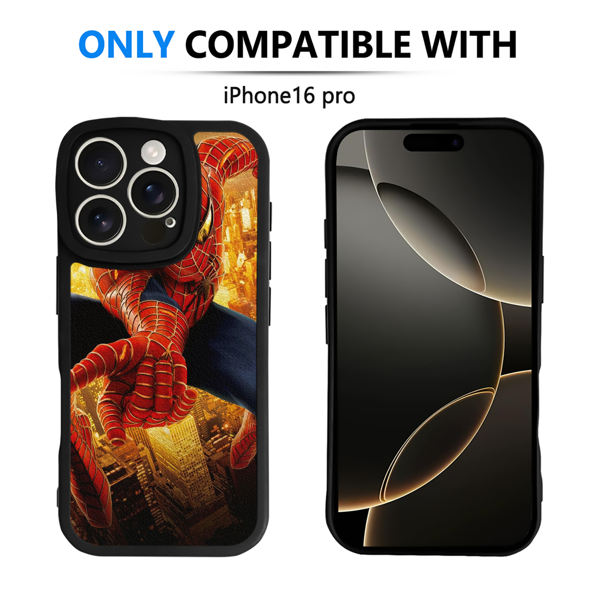 （画像用） Spider Man スパイダーマン 【iPhone 16シリーズ対応】シリコンスマホケース（レザー調） 材質：シリコン